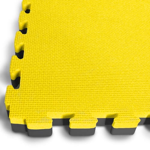 yellow-black puzzle mats